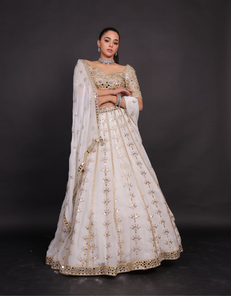 Goldfish Lehenga with Choli Cut Blouse
